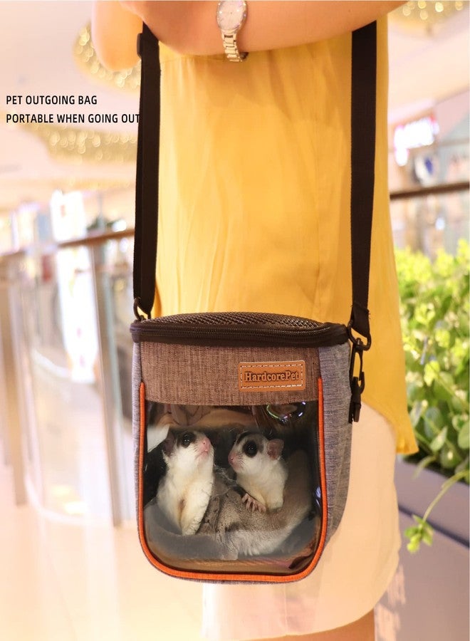HardcorePet Sugar Glider Carrier Bag, Transparent Breathable Travel Bag for Hamster, Gecko,Baby Hedgehog, Transport Pouch with Breathable Mesh Top (Blue) - Image 2